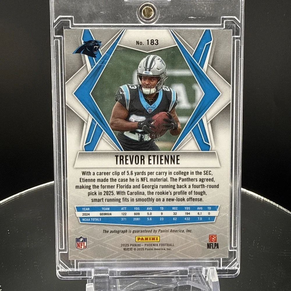 2025 Panini Phoenix Trevor Etienne RC Auto /20 Panthers NM Football